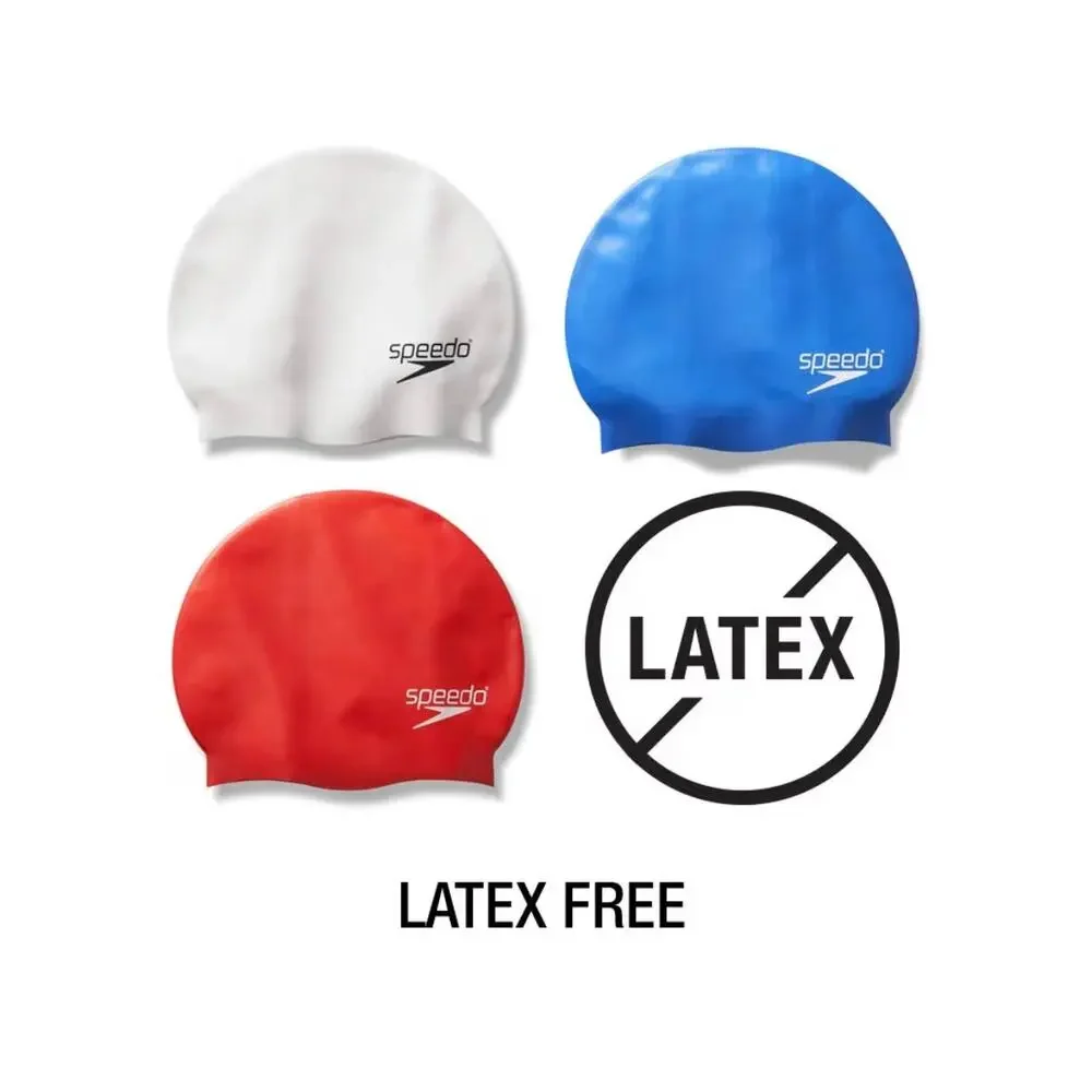 Speedo Unisex-Adult Swim Cap Silicone White -  BB6